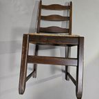 Set Of 2 Oak , Rustic, Farmhouse, Ladderback Dining Chairs With Rush Seats thumbnail 7