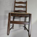 Set Of 2 Oak , Rustic, Farmhouse, Ladderback Dining Chairs With Rush Seats thumbnail 7