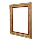 Vintage Vergulde Lijst Barok Stijl Rood Fluweel Klassiek 66x56cm thumbnail 5