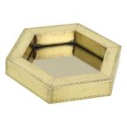 Zeldzame Hexagonale Messing Spiegel Rodolfo Dubarry 1970S thumbnail 2
