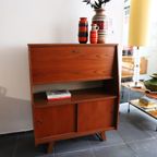 Vintage Wandkast/Secretaire Teak Fineer, Jaren '60/'70 thumbnail 4