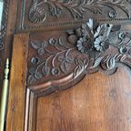 Antique Carved Wood Wardrobe thumbnail 7