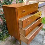 Vintage 4-ladenkast Mid Century thumbnail 9