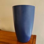 Vintage West Germany Blauwe Vaas Vaasje Blauw Keramiek thumbnail 8