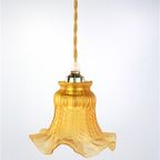 Vintage Glazen Lampenkapje Amber – Gerokt thumbnail 5