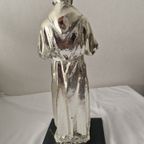 Italian Padre Pio Sculpture Silver Plated Argenti 925 Rare thumbnail 8