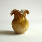 Victorian Glass Peach Sunrise Coralene Vase, Late 19Th Century. thumbnail 4