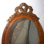 Vintage French Oval Mirror * Carved Wood Ribbon Bow * Antique * Louis Xvi thumbnail 3