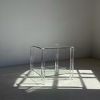 Vintage Hollywood Regency Sidetable Tafel Glass Plexiglas thumbnail 3