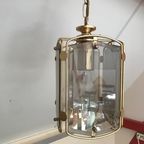 Vintage Midden Maat Hang Lamp Met Geslepen Rook Glas Plaatjes thumbnail 2