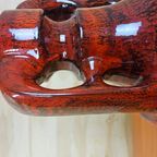 Vintage Keramieken Fat Lava Tafellamp (70s) Scheurich West Germany Lamp (jaren 70) Patroon Kap thumbnail 8