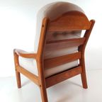 Vintage Deense Dyrlund Fauteuil Nieuw Gestoffeerd Crème Wol thumbnail 4