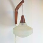 Vintage Philips Louis Kalff Wandlamp Teak Hengellamp Glas 60 thumbnail 9