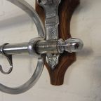 Verchroomde Art Deco Wandkapstok Met 6 Haken, Jaren 30 thumbnail 12