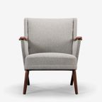 Edgy Deense Design Geherstoffeerde Grijze Fauteuil By Johannes Andersen Voor Cfc Silkeborg, 1960S thumbnail 2