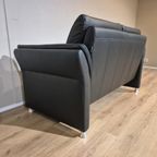 Prominent 2 Zits Bank - Zwart - Leder - Nieuwstaat - Design thumbnail 5