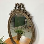 Antiek Vintage Oude Houten Spiegel Met Strik En Bloemen thumbnail 6