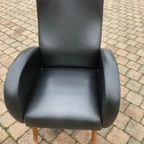 Mid-Century Fauteuil Skai Zwart thumbnail 6