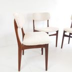 3 Palissander Stoelen Eettafel Crème Teddy Stof | Danish thumbnail 11