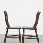 Tijdloze Stijlvolle Set Van 4 Antieke Engelse Oxford Eetkamer/ Keuken Stoelen thumbnail 4
