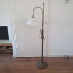 Vintage - Vloerlamp - Staande Lamp - Koper - Opaline Kap thumbnail 3