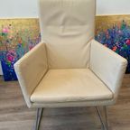 Don Label Fauteuil Creme Kleurig Leer thumbnail 3