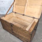 Grote Antieke Houten Kist thumbnail 6