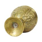 Oude Messing Beker Met Deksel Mythisch Figuur 14cm thumbnail 15