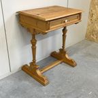 Brocante Schrijftafeltje/Sidetable Bureau Haltafel Massief thumbnail 4