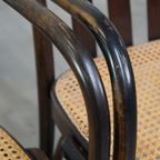 Set Van 2 Houten Eetkamerstoelen In Thonet Stijl Met Rieten Zitting thumbnail 9