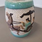 Set Of 2 Porcelain Chinoiserie Garden Stools thumbnail 9