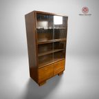 Vintage Notenhouten Vitrine/Boekenkast thumbnail 4