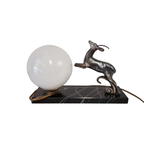 Frans Art Deco Lampje Met Gazelle, Jaren 30 thumbnail 5