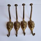 4 Vintage Lange Messing Leeuwenkop Haken Kapstokhaken thumbnail 7