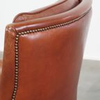 In Goede Staat Verkerende, Tijdloze En Correcte Comfortabele Rundleren Fauteuil/armchair thumbnail 6
