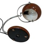 Herda - Space Age Table Lamp - Brown Base And Shade, Chromed Upright (rare Model) thumbnail 9