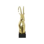 Enorme Vintage Gouden Ibex Gazelle Rams Kop Koperen Sculptuur Xl 56Cm thumbnail 5