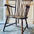 Antieke Windsor Chair. Spijlen Stoel. Origineel. thumbnail 5