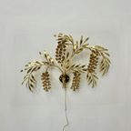 Large Italian Floral Gilded Gold Wall Lamp , 1970’S thumbnail 10