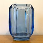Uranium Glass Vase Blue 1970s thumbnail 2