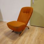 Vintage Theo Ruth Congo Fauteuil Stoel Oranje thumbnail 7
