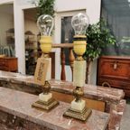 Vintage Tafellamp Nachtlampjes Messing En Marmer Lampen thumbnail 12