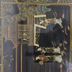 Vintage Chinese Salontafel / Oosterse Koffietafel (lakmeubel) Chinoiserie /traditioneel Tafereel thumbnail 4