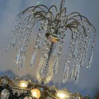 Grote Vintage Design Kristallen Brons Zak Kroonluchter thumbnail 13