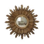 Mid Century Gouden Zonnespiegel Sunburst Spiegel Convex 53Cm thumbnail 3