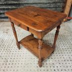 Antiek Brocante Tafeltje Sidetable Met Lade 70 X 73 Cm thumbnail 5