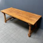 Oude Spaanse Iepen Houten Eettafel thumbnail 11