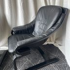 Svend Skipper Mobler Vintage Zwarte Leren Lounge Stoelen ‘apollo’ thumbnail 4
