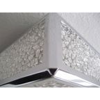 Vintage Plafondlamp, Plafonniere Met Kunststof Platen In Verchroomde Profielen, 71 X 71 Cm, Jaren thumbnail 21
