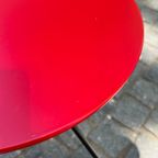 Vintage Tripod Tafeltje, Bijzettafel, Rood, 1980'S, Memphis Stijl thumbnail 7